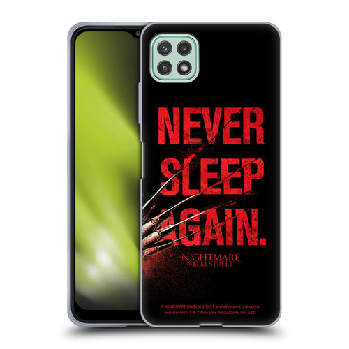 A Nightmare On Elm Street (2010) Graphics Never Sleep Again Soft Gel Case for Samsung Galaxy A22 5G / F42 5G (2021)