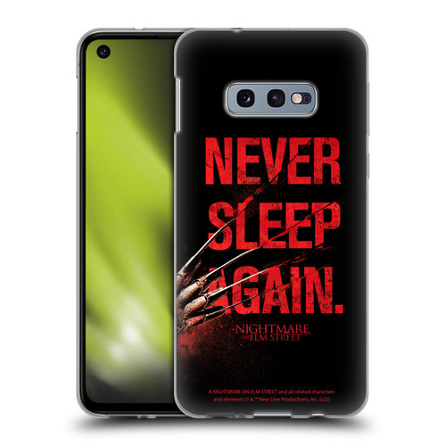 A Nightmare On Elm Street (2010) Graphics Never Sleep Again Soft Gel Case for Samsung Galaxy S10e