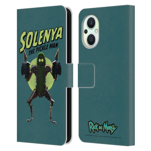 Rick And Morty Season 3 Character Art Pickle Rick Leather Book Wallet Case Cover For OPPO Reno8 Lite