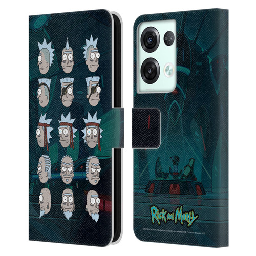 Rick And Morty Season 3 Character Art Seal Team Ricks Leather Book Wallet Case Cover For OPPO Reno8 Pro
