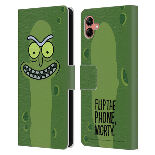 Rick And Morty Season 3 Graphics Pickle Rick Leather Book Wallet Case Cover For Samsung Galaxy A04 (2022)