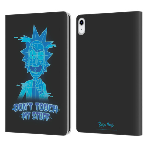 Rick And Morty Season 5 Graphics Don't Touch My Stuff Leather Book Wallet Case Cover For Apple iPad 10.9 (2022)
