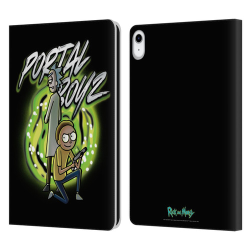 Rick And Morty Season 5 Graphics Portal Boyz Leather Book Wallet Case Cover For Apple iPad 10.9 (2022)