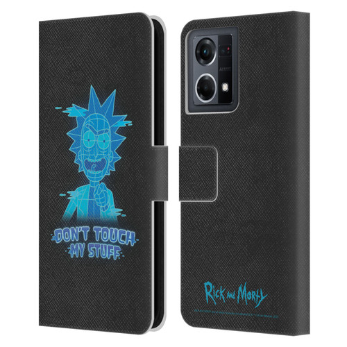 Rick And Morty Season 5 Graphics Don't Touch My Stuff Leather Book Wallet Case Cover For OPPO Reno8 4G