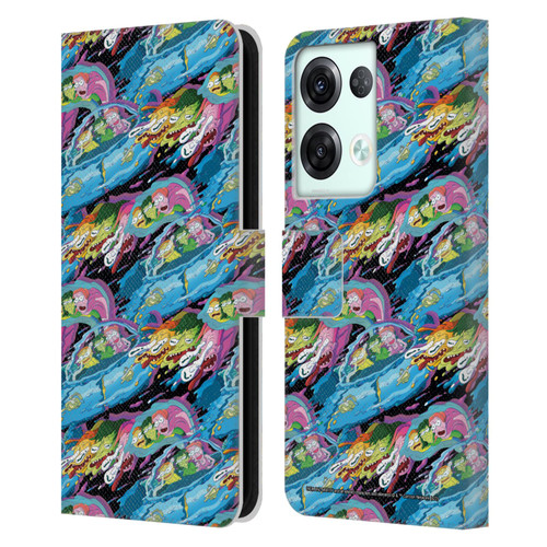 Rick And Morty Season 5 Graphics Warp Pattern Leather Book Wallet Case Cover For OPPO Reno8 Pro