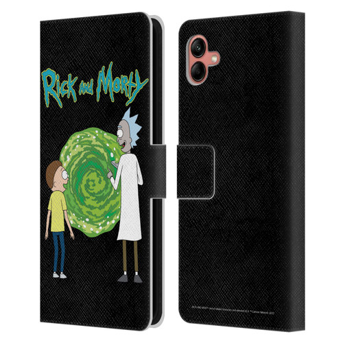 Rick And Morty Season 5 Graphics Character Art Leather Book Wallet Case Cover For Samsung Galaxy A04 (2022)