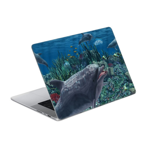 Simone Gatterwe Dolphins Reef Play Vinyl Sticker Skin Decal Cover for Apple MacBook Pro 14" A2442
