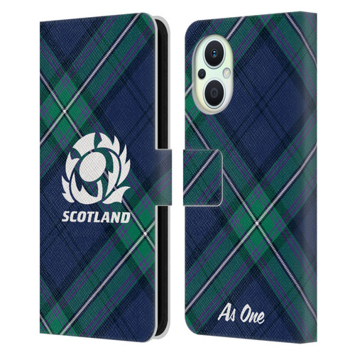 Scotland Rugby Graphics Tartan Oversized Leather Book Wallet Case Cover For OPPO Reno8 Lite