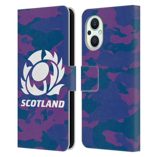 Scotland Rugby Logo 2 Camouflage Leather Book Wallet Case Cover For OPPO Reno8 Lite