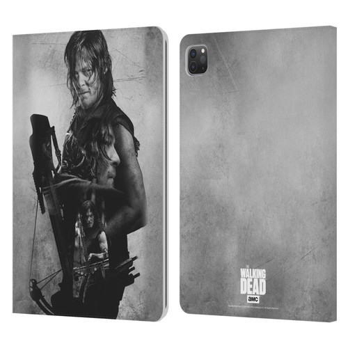 AMC The Walking Dead Double Exposure Daryl Leather Book Wallet Case Cover For Apple iPad Pro 11 2020 / 2021 / 2022