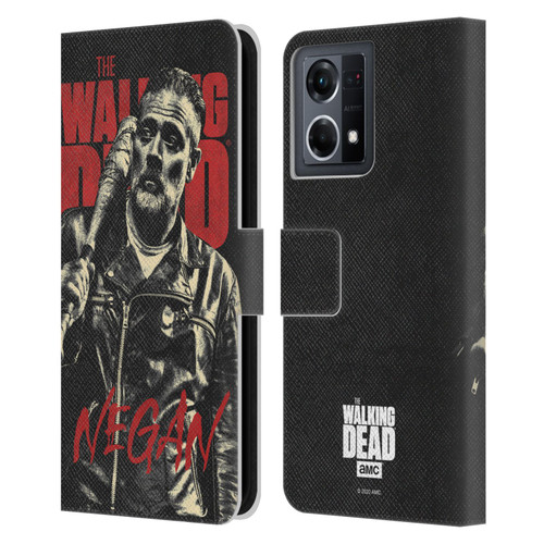 AMC The Walking Dead Season 10 Character Portraits Negan Leather Book Wallet Case Cover For OPPO Reno8 4G