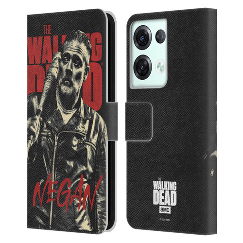 AMC The Walking Dead Season 10 Character Portraits Negan Leather Book Wallet Case Cover For OPPO Reno8 Pro