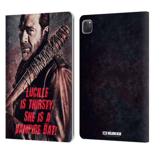 AMC The Walking Dead Negan Lucille Vampire Bat Leather Book Wallet Case Cover For Apple iPad Pro 11 2020 / 2021 / 2022