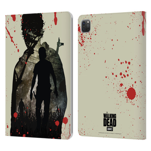 AMC The Walking Dead Silhouettes Rick Leather Book Wallet Case Cover For Apple iPad Pro 11 2020 / 2021 / 2022