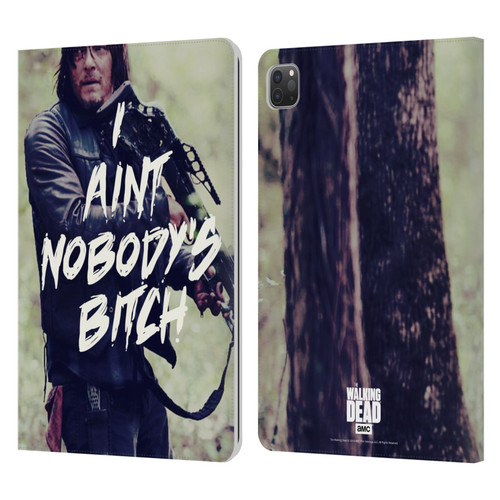AMC The Walking Dead Typography Daryl Leather Book Wallet Case Cover For Apple iPad Pro 11 2020 / 2021 / 2022