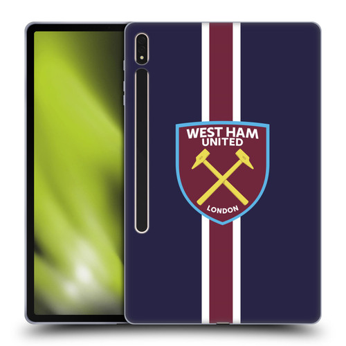 West Ham United FC Crest Stripes Soft Gel Case for Samsung Galaxy Tab S8 Plus