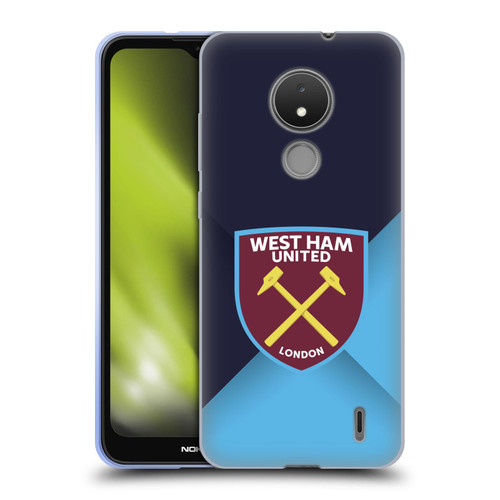 West Ham United FC Crest Blue Gradient Soft Gel Case for Nokia C21