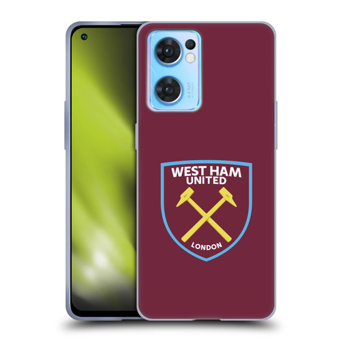 West Ham United FC Crest Full Colour Soft Gel Case for OPPO Reno7 5G / Find X5 Lite