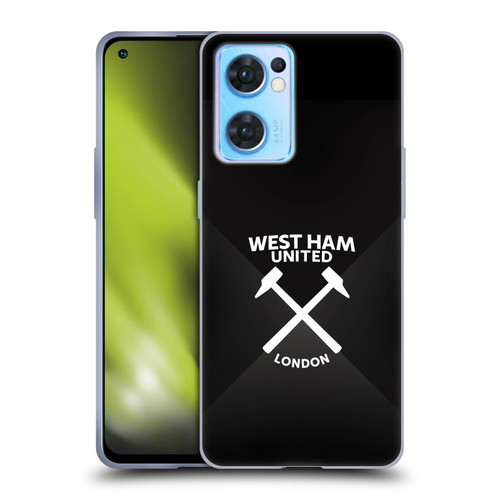 West Ham United FC Hammer Marque Kit Black & White Gradient Soft Gel Case for OPPO Reno7 5G / Find X5 Lite