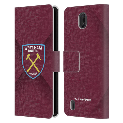 West Ham United FC Crest Gradient Leather Book Wallet Case Cover For Nokia C01 Plus/C1 2nd Edition