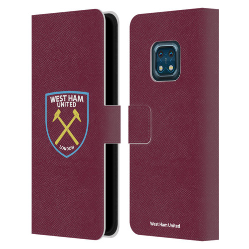 West Ham United FC Crest Full Colour Leather Book Wallet Case Cover For Nokia XR20