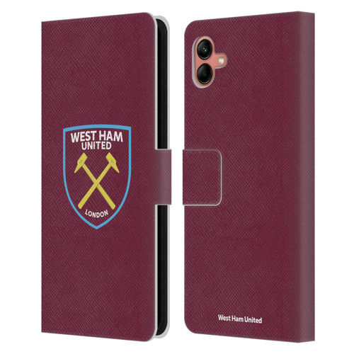 West Ham United FC Crest Full Colour Leather Book Wallet Case Cover For Samsung Galaxy A04 (2022)