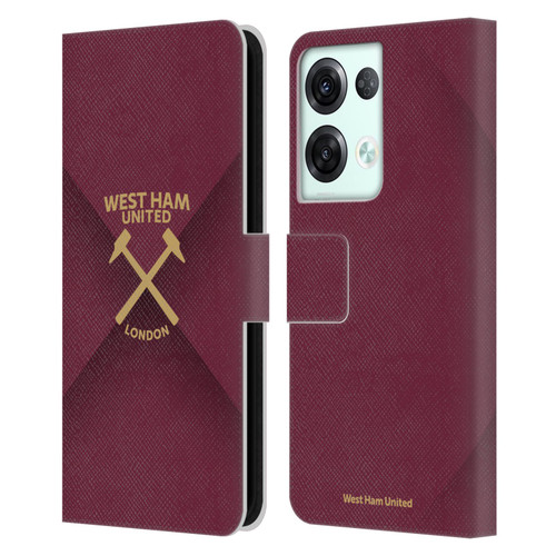 West Ham United FC Hammer Marque Kit Gradient Leather Book Wallet Case Cover For OPPO Reno8 Pro