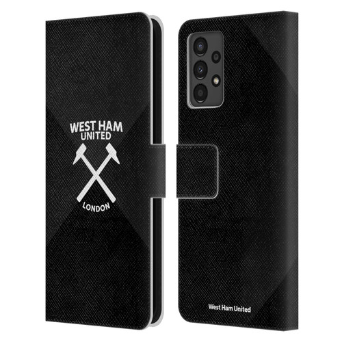 West Ham United FC Hammer Marque Kit Black & White Gradient Leather Book Wallet Case Cover For Samsung Galaxy A13 (2022)
