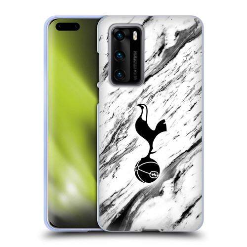 Tottenham Hotspur F.C. Badge Black And White Marble Soft Gel Case for Huawei P40 5G