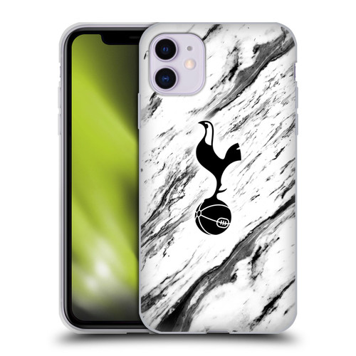 Tottenham Hotspur F.C. Badge Black And White Marble Soft Gel Case for Apple iPhone 11