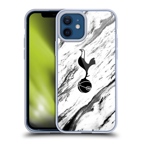Tottenham Hotspur F.C. Badge Black And White Marble Soft Gel Case for Apple iPhone 12 / iPhone 12 Pro & MagSafe