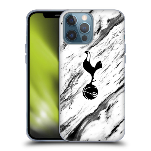 Tottenham Hotspur F.C. Badge Black And White Marble Soft Gel Case for Apple iPhone 13 Pro Max