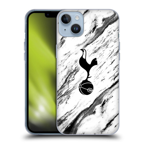 Tottenham Hotspur F.C. Badge Black And White Marble Soft Gel Case for Apple iPhone 14 Plus