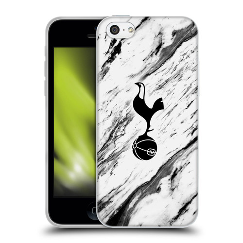Tottenham Hotspur F.C. Badge Black And White Marble Soft Gel Case for Apple iPhone 5c