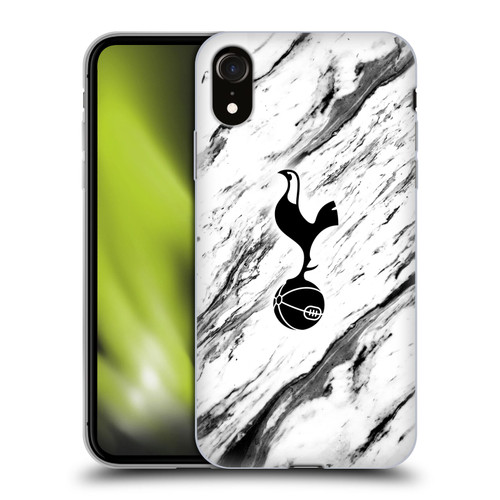Tottenham Hotspur F.C. Badge Black And White Marble Soft Gel Case for Apple iPhone XR