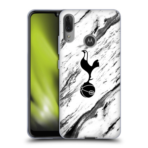 Tottenham Hotspur F.C. Badge Black And White Marble Soft Gel Case for Motorola Moto E6 Plus