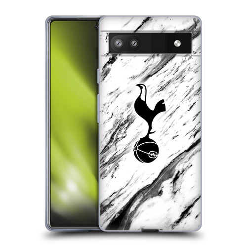 Tottenham Hotspur F.C. Badge Black And White Marble Soft Gel Case for Google Pixel 6a