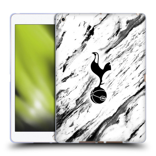 Tottenham Hotspur F.C. Badge Black And White Marble Soft Gel Case for Apple iPad 10.2 2019/2020/2021