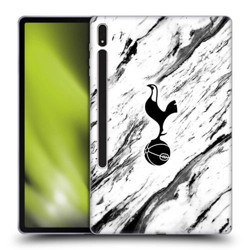Tottenham Hotspur F.C. Badge Black And White Marble Soft Gel Case for Samsung Galaxy Tab S8 Plus