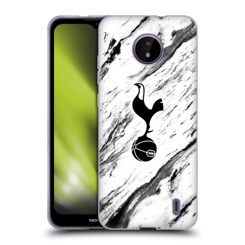 Tottenham Hotspur F.C. Badge Black And White Marble Soft Gel Case for Nokia C10 / C20