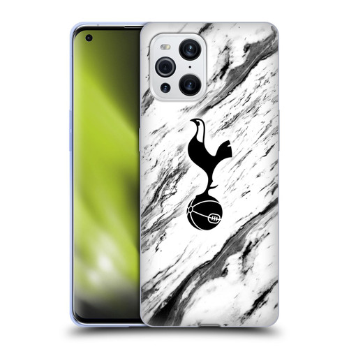Tottenham Hotspur F.C. Badge Black And White Marble Soft Gel Case for OPPO Find X3 / Pro