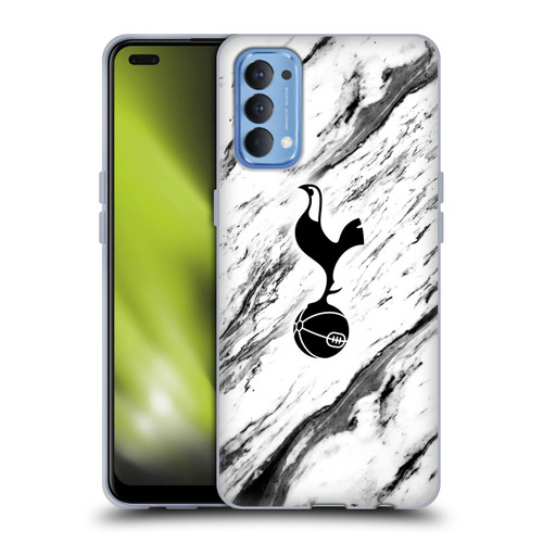 Tottenham Hotspur F.C. Badge Black And White Marble Soft Gel Case for OPPO Reno 4 5G