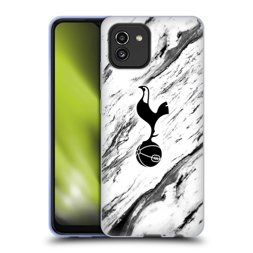 Tottenham Hotspur F.C. Badge Black And White Marble Soft Gel Case for Samsung Galaxy A03 (2021)