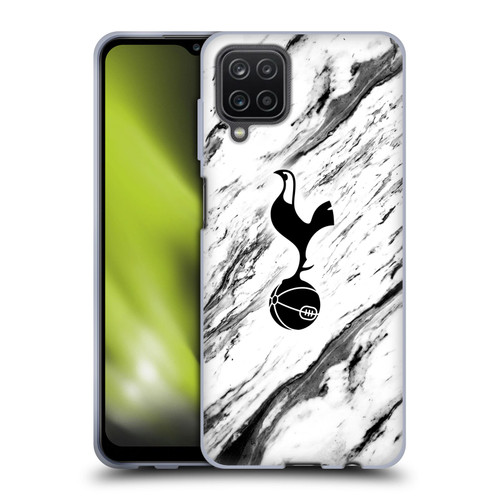 Tottenham Hotspur F.C. Badge Black And White Marble Soft Gel Case for Samsung Galaxy A12 (2020)