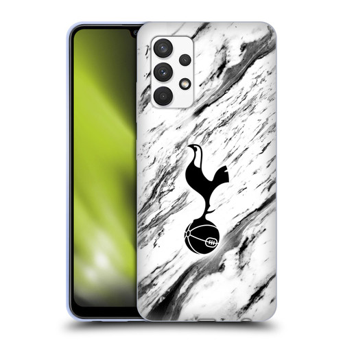 Tottenham Hotspur F.C. Badge Black And White Marble Soft Gel Case for Samsung Galaxy A32 (2021)