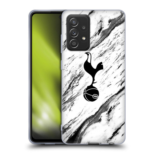 Tottenham Hotspur F.C. Badge Black And White Marble Soft Gel Case for Samsung Galaxy A52 / A52s / 5G (2021)