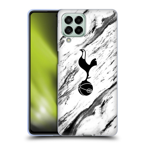 Tottenham Hotspur F.C. Badge Black And White Marble Soft Gel Case for Samsung Galaxy M53 (2022)