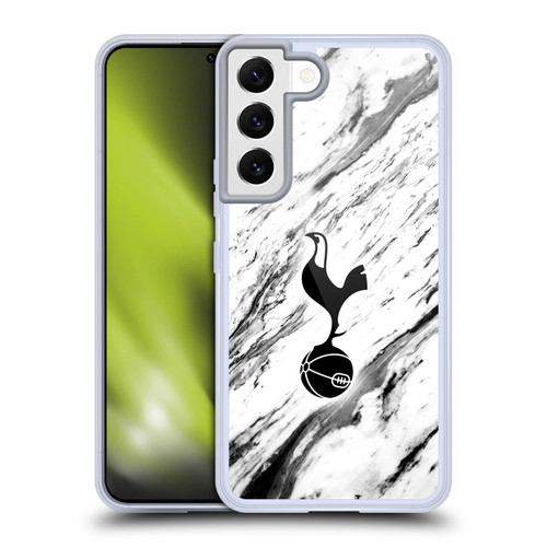Tottenham Hotspur F.C. Badge Black And White Marble Soft Gel Case for Samsung Galaxy S22 5G