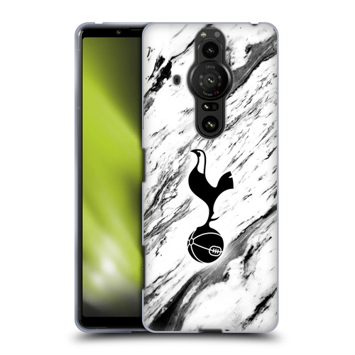 Tottenham Hotspur F.C. Badge Black And White Marble Soft Gel Case for Sony Xperia Pro-I
