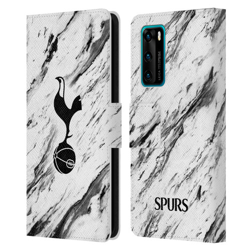 Tottenham Hotspur F.C. Badge Black And White Marble Leather Book Wallet Case Cover For Huawei P40 5G